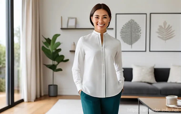 가사도우미 자격증 취득 후 취업 성공 스토리 - **Prompt 1: Modern Professional Housekeeper in a Smart Home Environment**
    "A confident and elega...