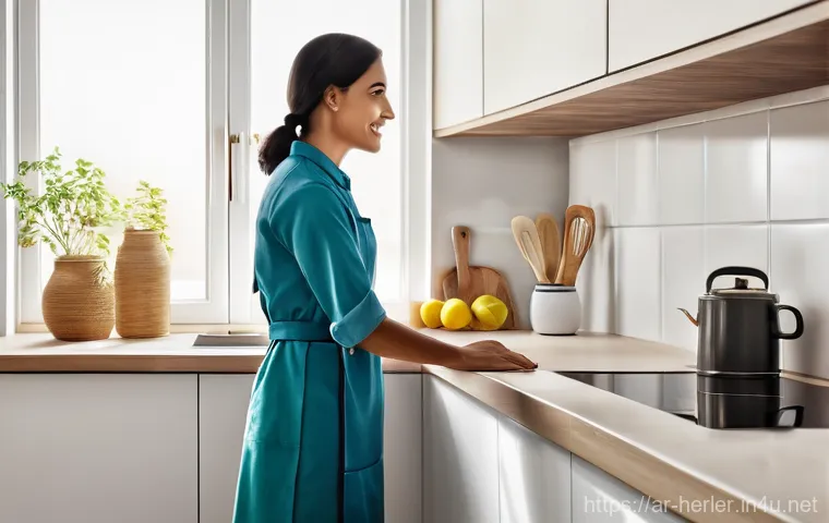 생활가사도우미 고객의 신뢰를 얻는 비결 - **Prompt: Mutual Respect and Appreciation in an Arab Home**
    "A heartwarming, candid moment captu...