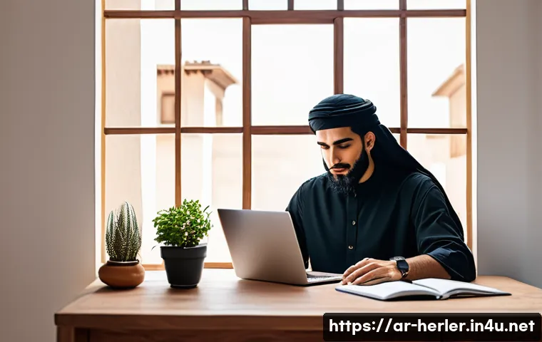 생활가사도우미의 시간 관리와 스케줄링 방법 - A modern Arab home office setting during daylight, featuring a Middle Eastern man in modest, casual ...